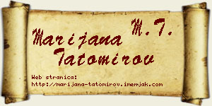 Marijana Tatomirov vizit kartica